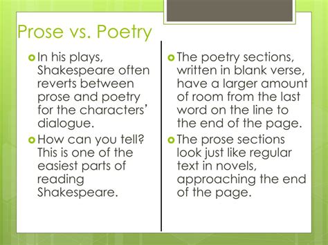 what is the difference between prose and verse in shakespeare’s plays? and how does this impact the emotional weight of his characters?