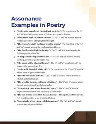 which line of poetry includes an example of assonance?